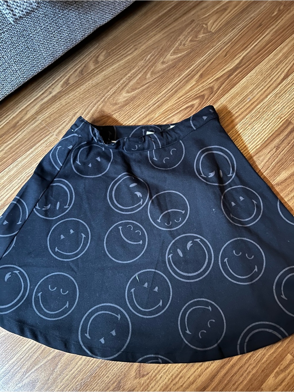 H&M Black Smiley Circle Skater Skirt